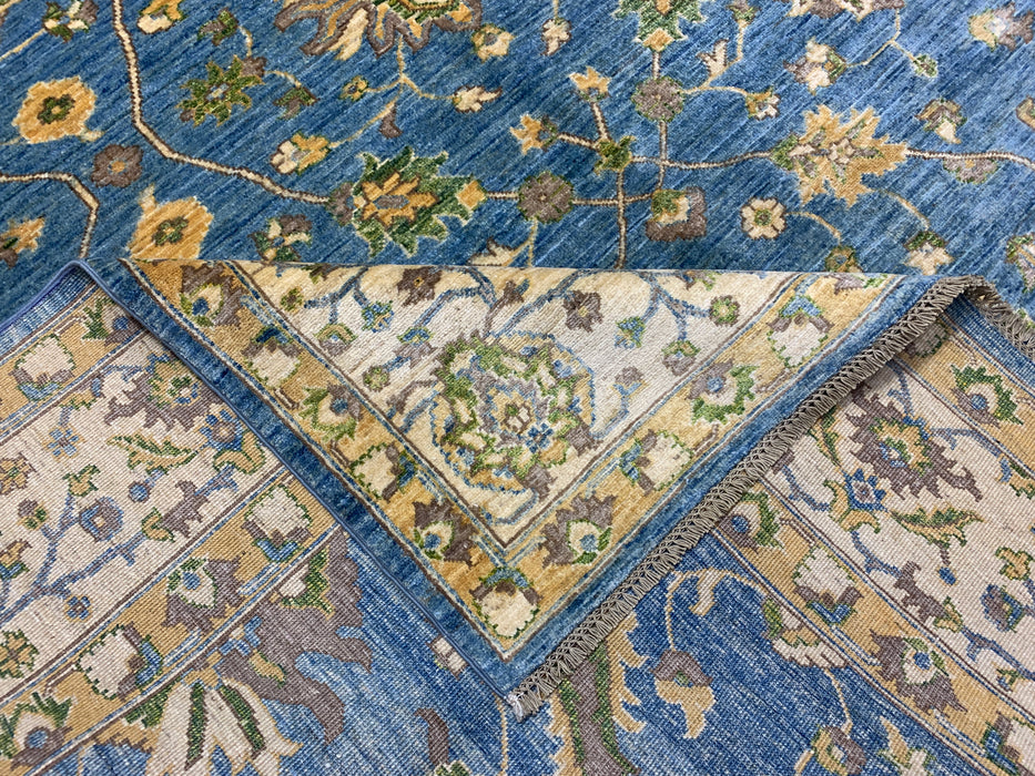 8'x10' Hand-Knotted Chobi Blue/Ivory Area Rug – KB Rugs