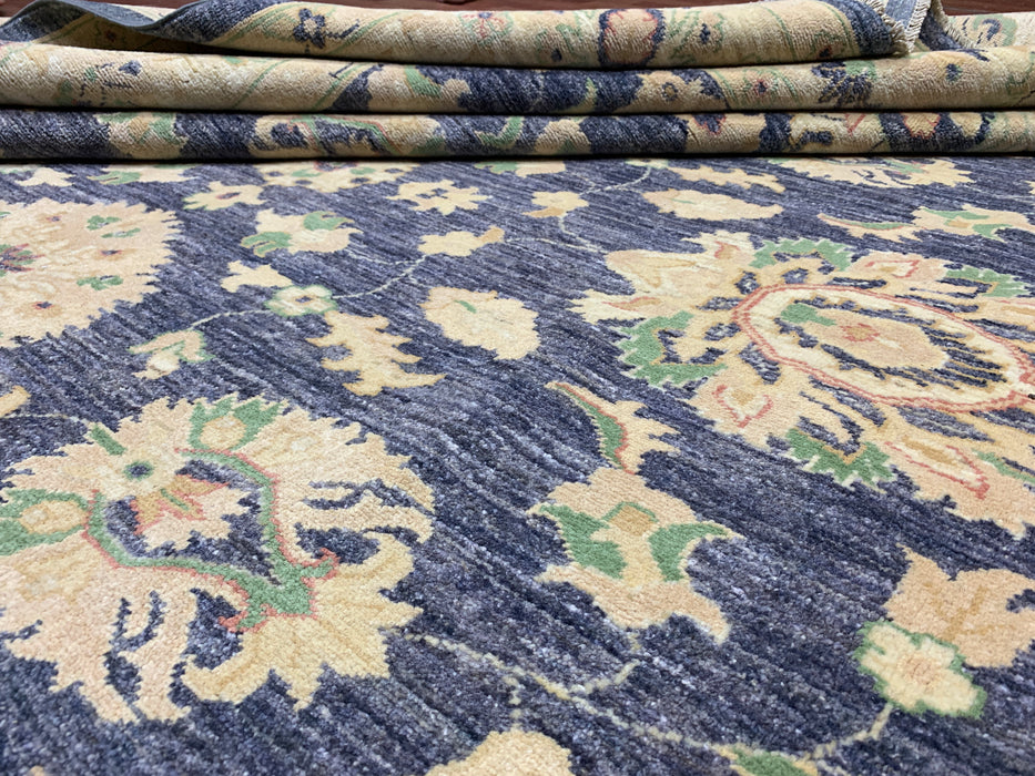 8'x10' Hand-Knotted Chobi Navy/Ivory Area Rug – KB Rugs