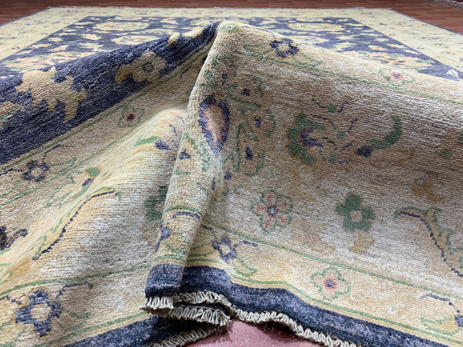 8'x10' Hand-Knotted Chobi Navy/Ivory Area Rug – KB Rugs