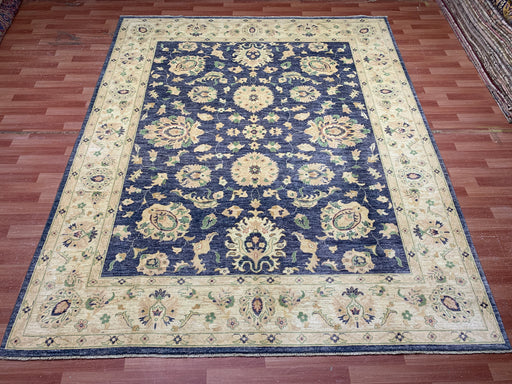 8'x10' Hand-Knotted Chobi Navy/Ivory Area Rug – KB Rugs