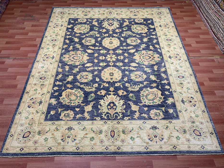 8'x10' Hand-Knotted Chobi Navy/Ivory Area Rug – KB Rugs