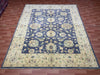 8'x10' Hand-Knotted Chobi Navy/Ivory Area Rug – KB Rugs