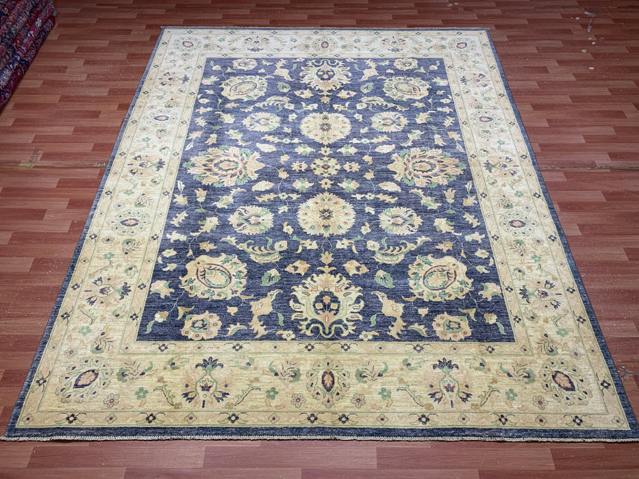 8'x10' Hand-Knotted Chobi Navy/Ivory Area Rug – KB Rugs