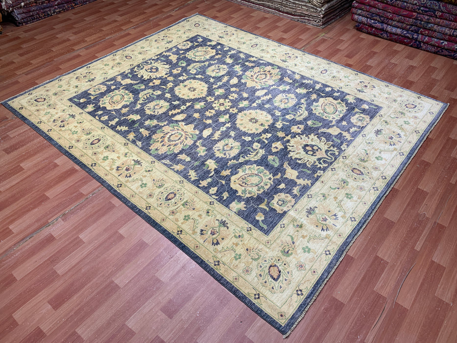 8'x10' Hand-Knotted Chobi Navy/Ivory Area Rug – KB Rugs