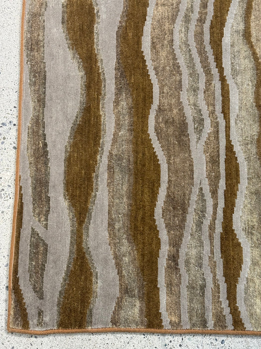 4'X6' Hand-Knotted Nepali Wool Area Rug- Brown/Beige