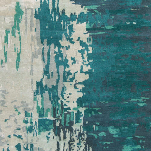 Banshee Handmade Wool & Viscose Rug — Teal | BAN-3343 - construction