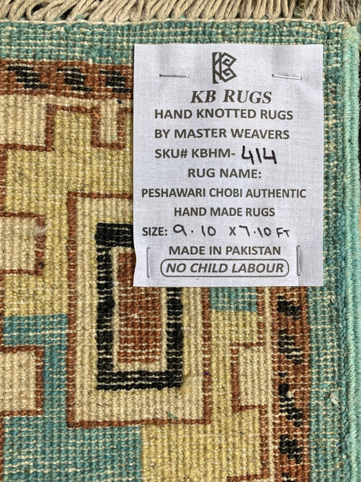 8'x10' Hand-Knotted Chobi Blue/ Multi Area Rug – KB Rugs