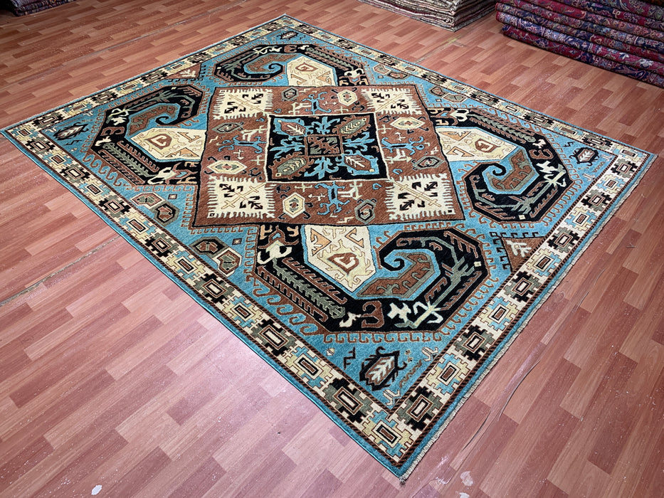 8'x10' Hand-Knotted Chobi Blue/ Multi Area Rug – KB Rugs