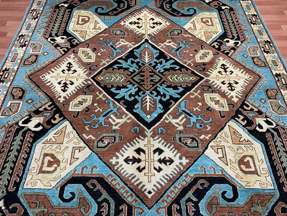 8'x10' Hand-Knotted Chobi Blue/ Multi Area Rug – KB Rugs