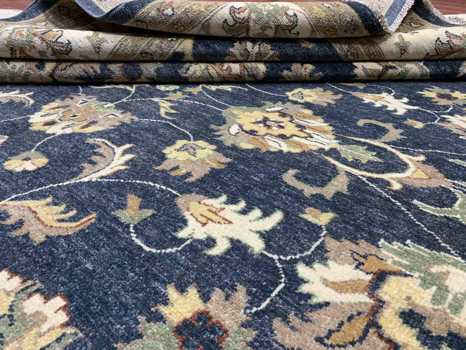 8'x10' Hand-Knotted Chobi Navy/Ivory Area Rug – KB Rugs