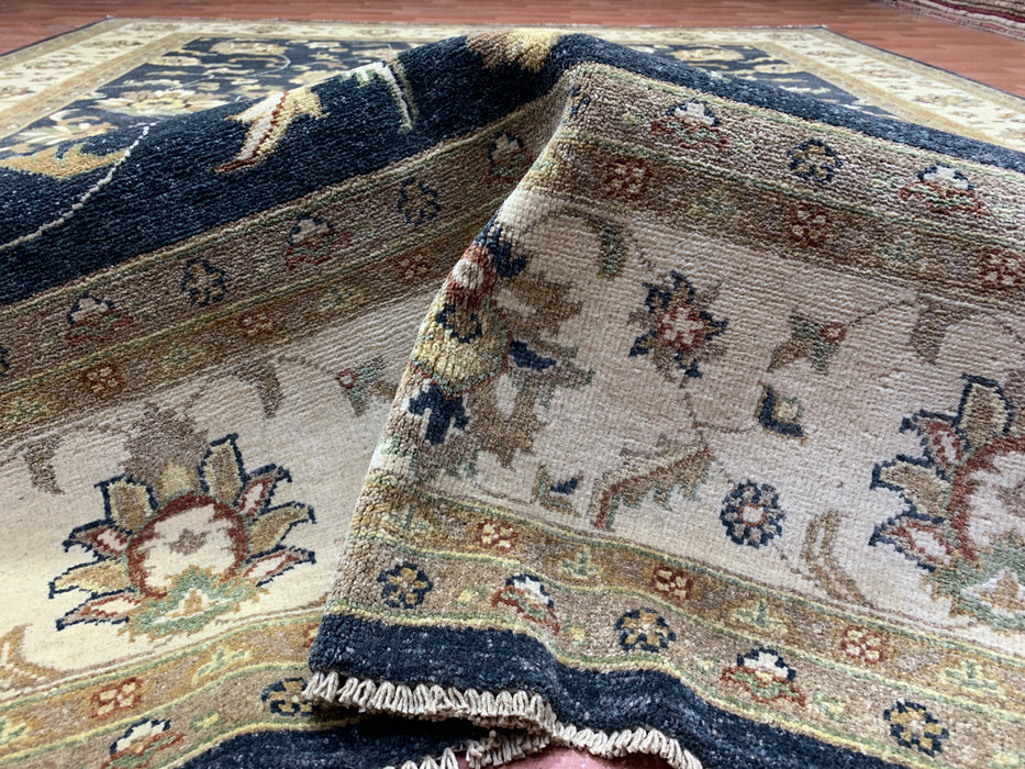 8'x10' Hand-Knotted Chobi Navy/Ivory Area Rug – KB Rugs