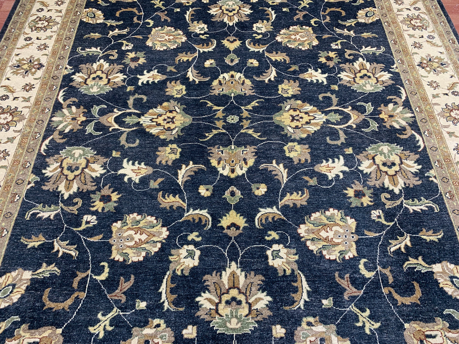 8'x10' Hand-Knotted Chobi Navy/Ivory Area Rug – KB Rugs