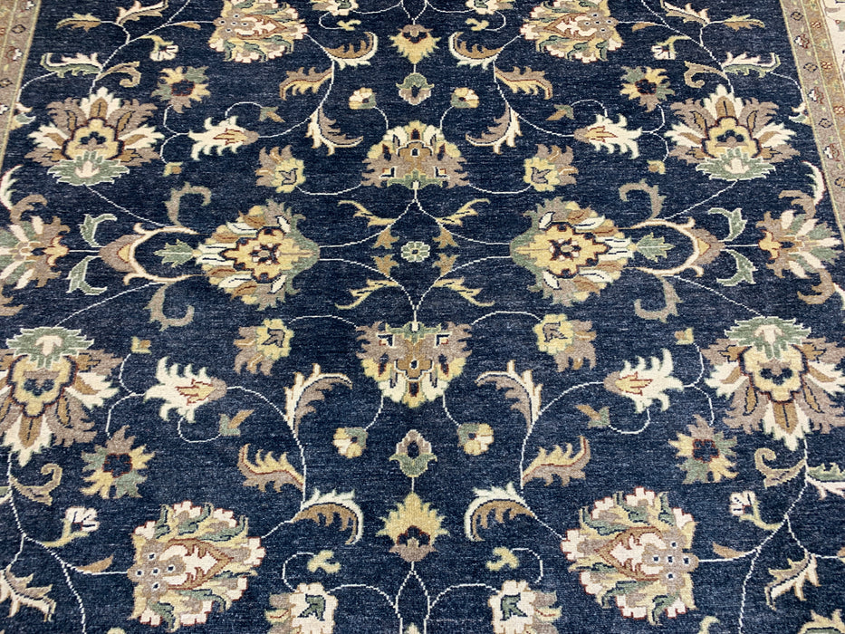 8'x10' Hand-Knotted Chobi Navy/Ivory Area Rug – KB Rugs