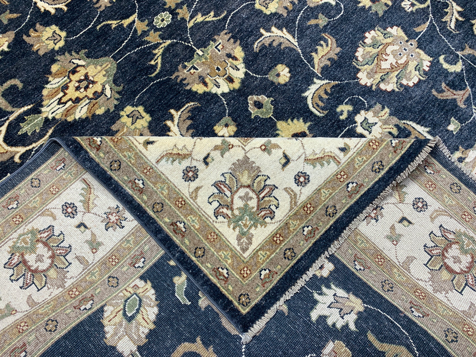 8'x10' Hand-Knotted Chobi Navy/Ivory Area Rug – KB Rugs