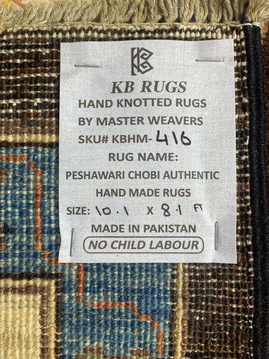 8'x10' Hand-Knotted Chobi Brown/Multi Area Rug – KB Rugs