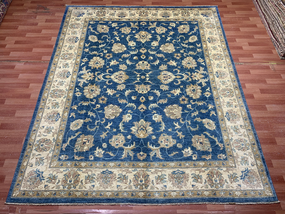 8'x10' Hand-Knotted Chobi Blue/Ivory Area Rug – KB Rugs