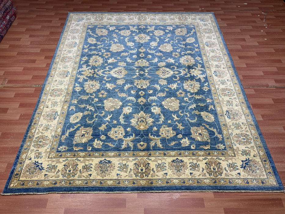 8'x10' Hand-Knotted Chobi Blue/Ivory Area Rug – KB Rugs