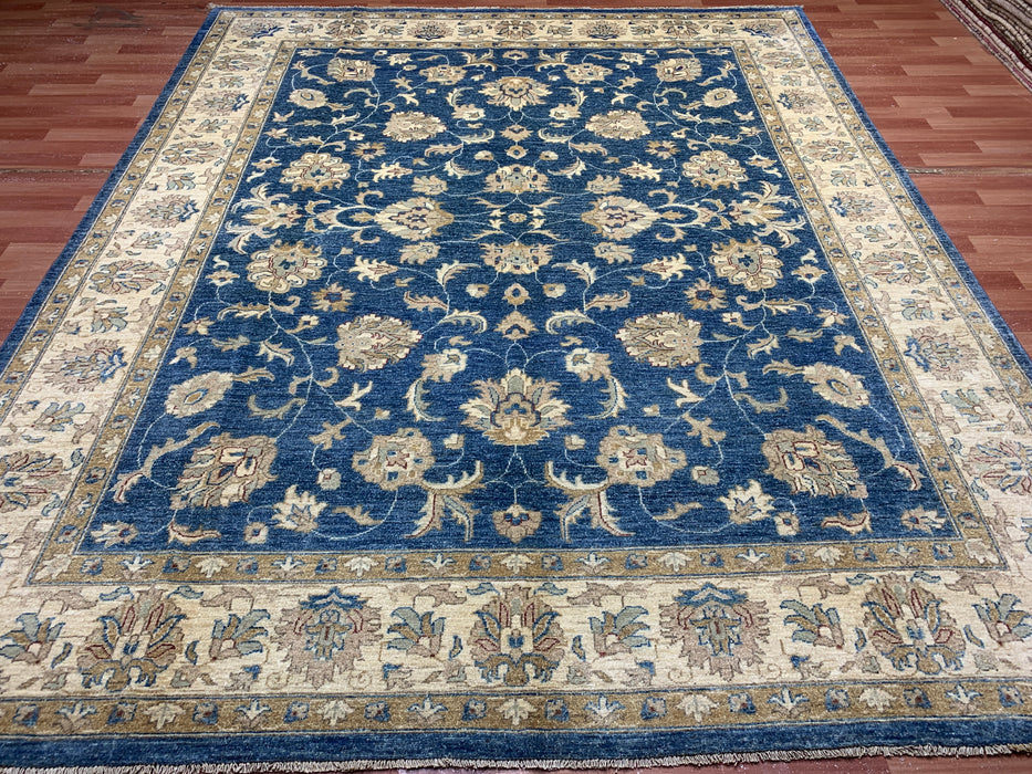 8'x10' Hand-Knotted Chobi Blue/Ivory Area Rug – KB Rugs