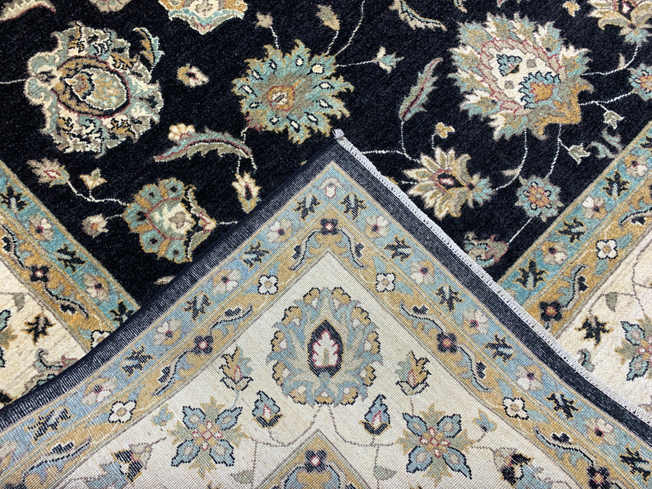 9'x12' Hand-Knotted Chobi Black/Ivory Area Rug – KB Rugs