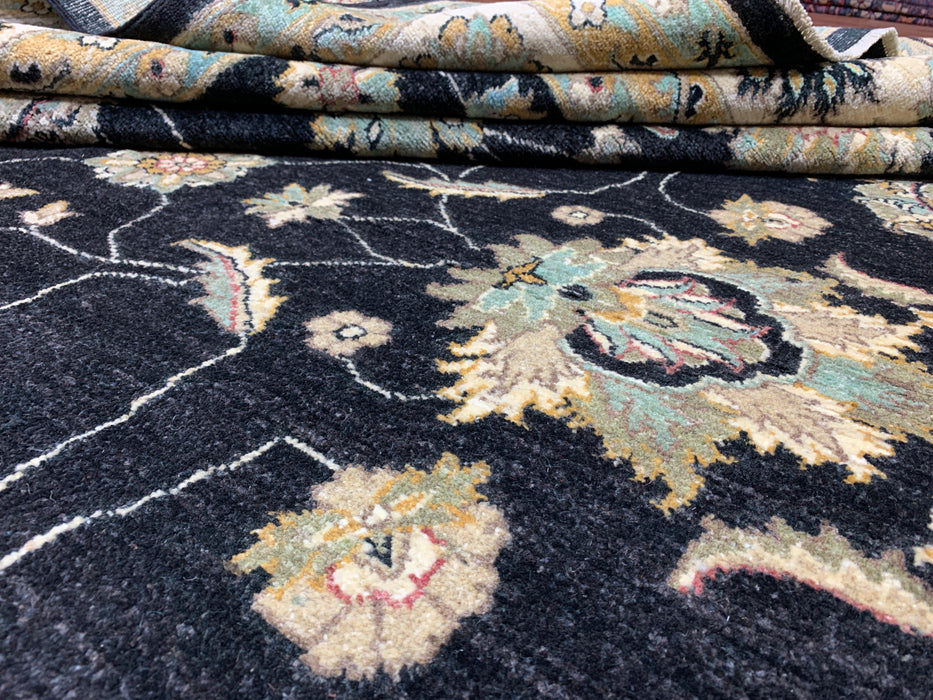 9'x12' Hand-Knotted Chobi Black/Ivory Area Rug – KB Rugs