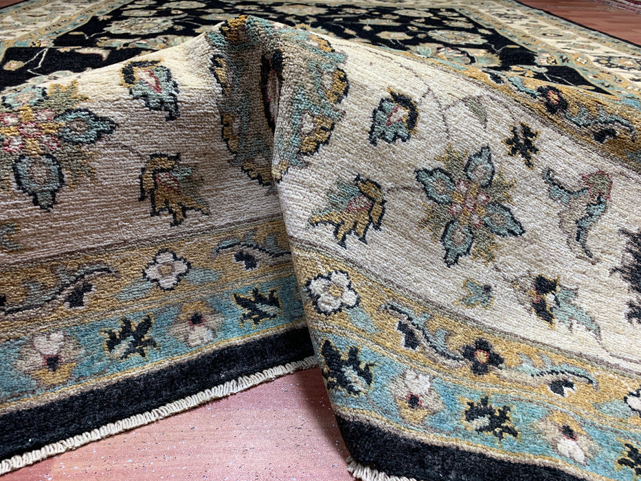 9'x12' Hand-Knotted Chobi Black/Ivory Area Rug – KB Rugs