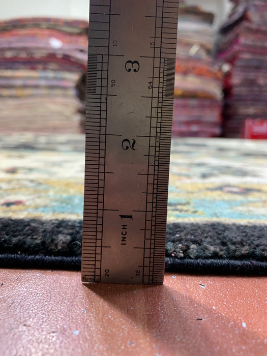 9'x12' Hand-Knotted Chobi Black/Ivory Area Rug – KB Rugs