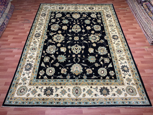 9'x12' Hand-Knotted Chobi Black/Ivory Area Rug – KB Rugs
