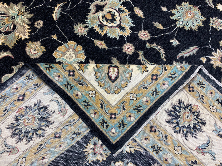 9'x12' Hand-Knotted Chobi Black/Ivory Area Rug – KB Rugs
