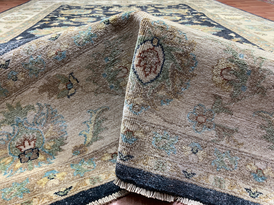 8'x10' Hand-Knotted Chobi Navy/Ivory Area Rug – KB Rugs