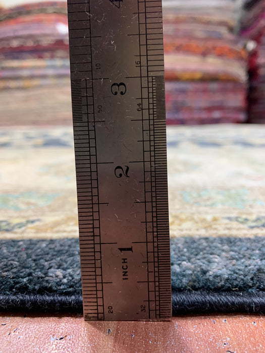 8'x10' Hand-Knotted Chobi Navy/Ivory Area Rug – KB Rugs