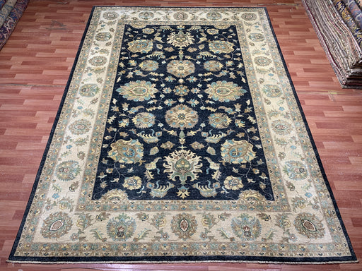 8'x10' Hand-Knotted Chobi Navy/Ivory Area Rug – KB Rugs