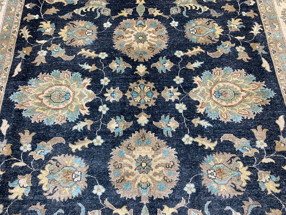 8'x10' Hand-Knotted Chobi Navy/Ivory Area Rug – KB Rugs