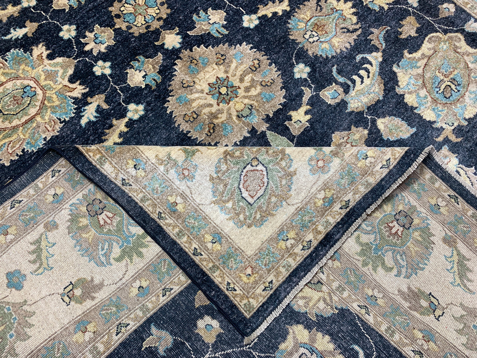 8'x10' Hand-Knotted Chobi Navy/Ivory Area Rug – KB Rugs