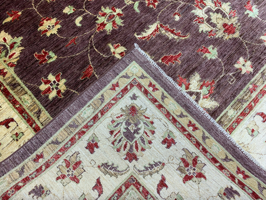 9'x12' Hand-Knotted Chobi Brown/Ivory Area Rug – KB Rugs