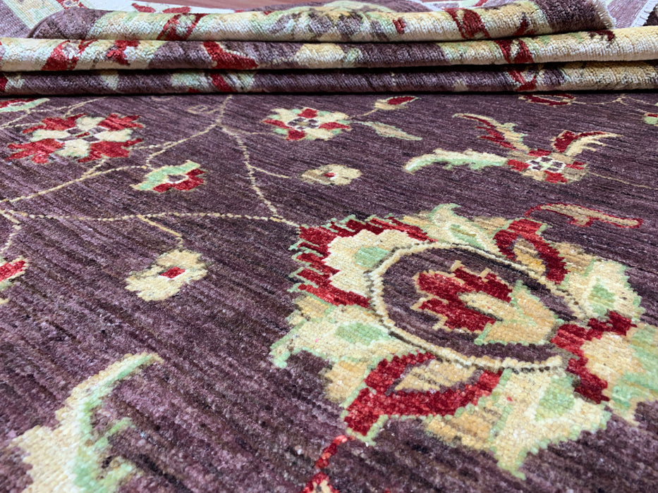 9'x12' Hand-Knotted Chobi Brown/Ivory Area Rug – KB Rugs