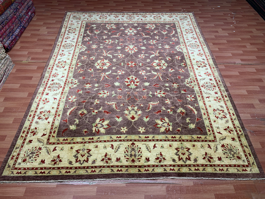 9'x12' Hand-Knotted Chobi Brown/Ivory Area Rug – KB Rugs