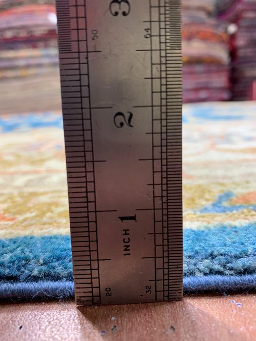 9'x12' Hand-Knotted Chobi Blue/Ivory Area Rug – KB Rugs