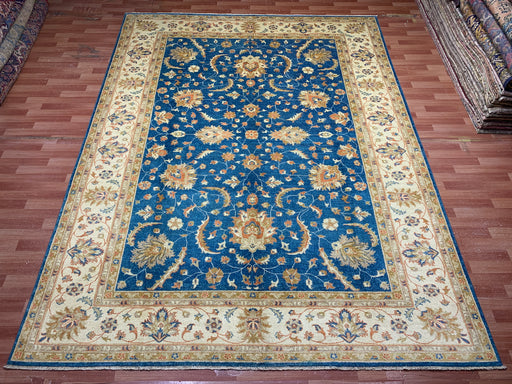 9'x12' Hand-Knotted Chobi Blue/Ivory Area Rug – KB Rugs