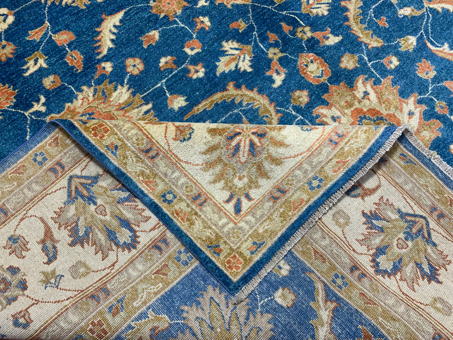 9'x12' Hand-Knotted Chobi Blue/Ivory Area Rug – KB Rugs