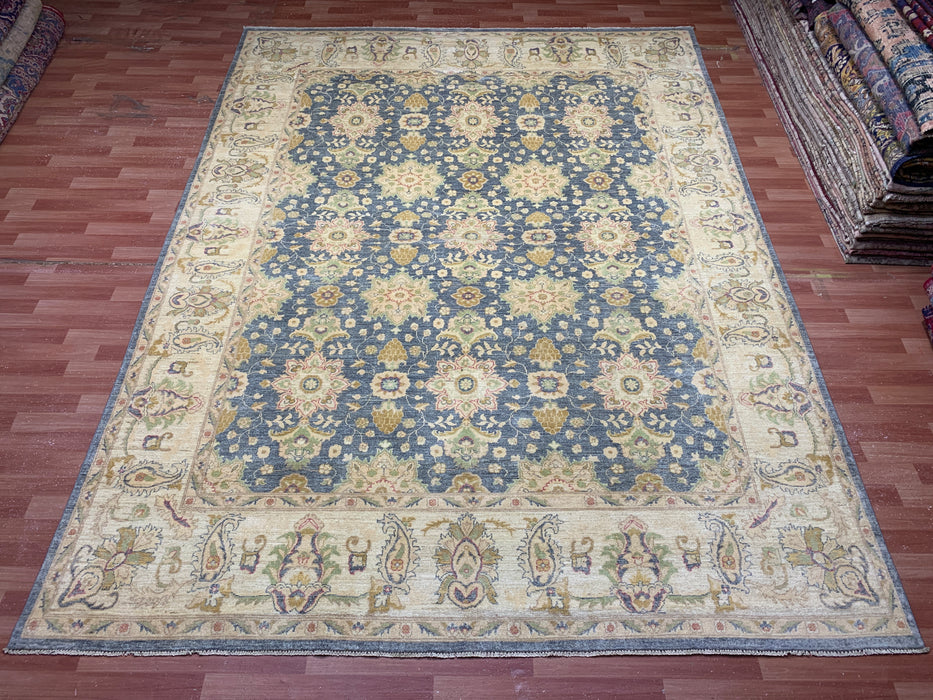 9'x12' Hand-Knotted Chobi Blue/Ivory Area Rug – KB Rugs