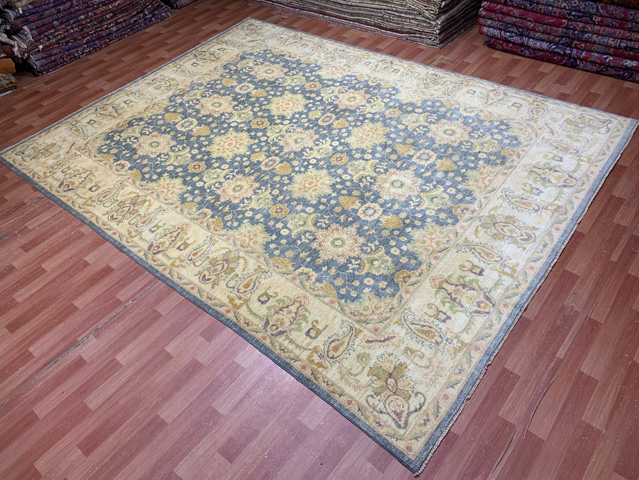 9'x12' Hand-Knotted Chobi Blue/Ivory Area Rug – KB Rugs