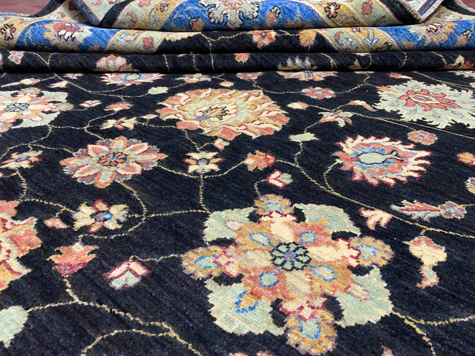 9'x12' Hand-Knotted Chobi Black/Blue Area Rug – KB Rugs