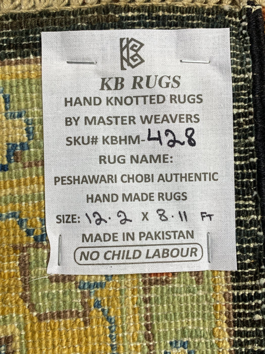 9'x12' Hand-Knotted Chobi Black/Blue Area Rug – KB Rugs