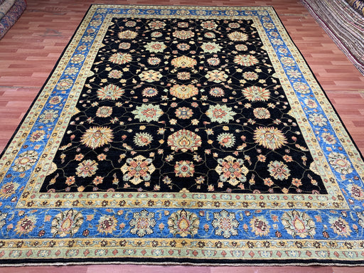 9'x12' Hand-Knotted Chobi Black/Blue Area Rug – KB Rugs