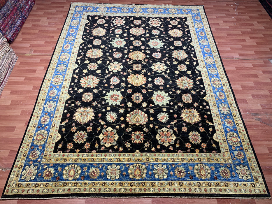 9'x12' Hand-Knotted Chobi Black/Blue Area Rug – KB Rugs