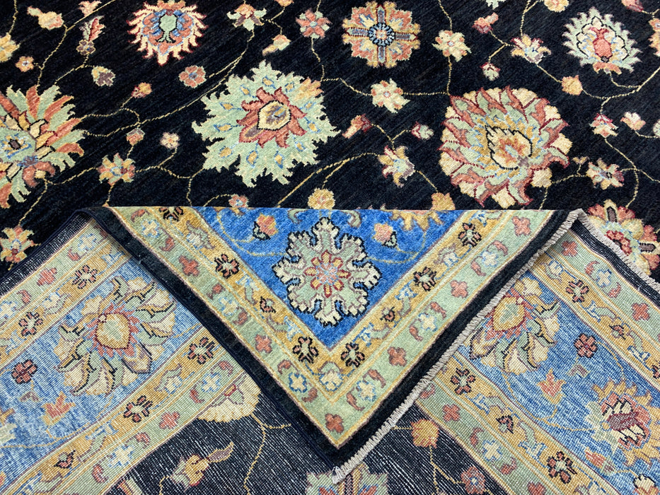 9'x12' Hand-Knotted Chobi Black/Blue Area Rug – KB Rugs