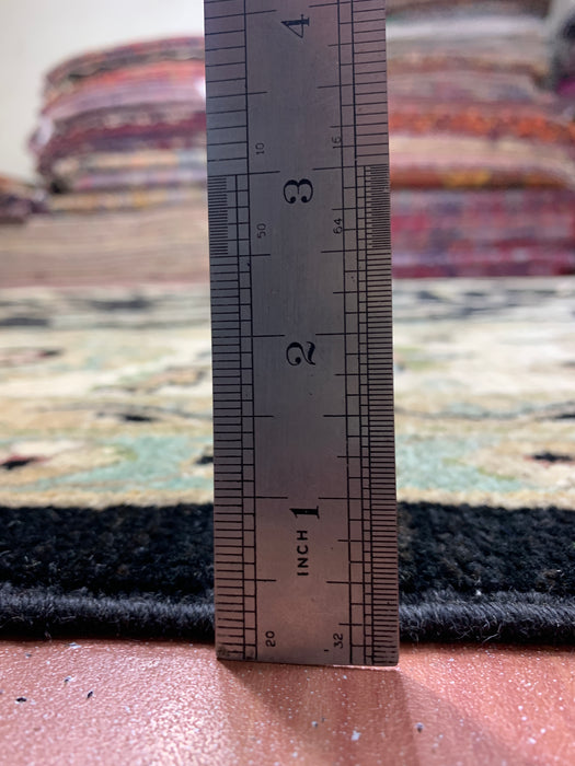 9'x12' Hand-Knotted Chobi Black/Ivory Area Rug – KB Rugs