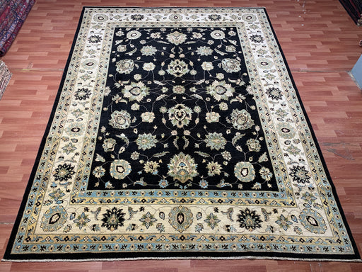 9'x12' Hand-Knotted Chobi Black/Ivory Area Rug – KB Rugs
