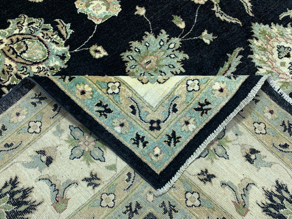 9'x12' Hand-Knotted Chobi Black/Ivory Area Rug – KB Rugs