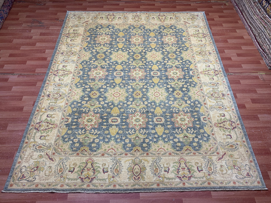 8'x10' Hand-Knotted Chobi Blue/Ivory Area Rug – KB Rugs